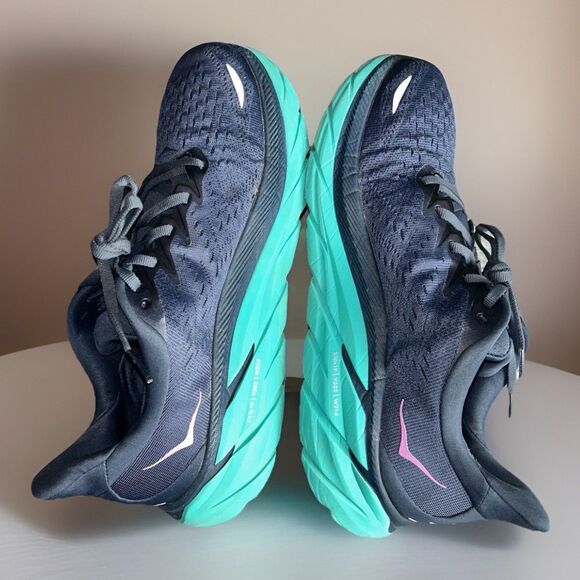 Hoka One One Clifton 8 Running Shoes Womens Navy Outer Space Atlantis Size 10 B - Picture 7 of 10
